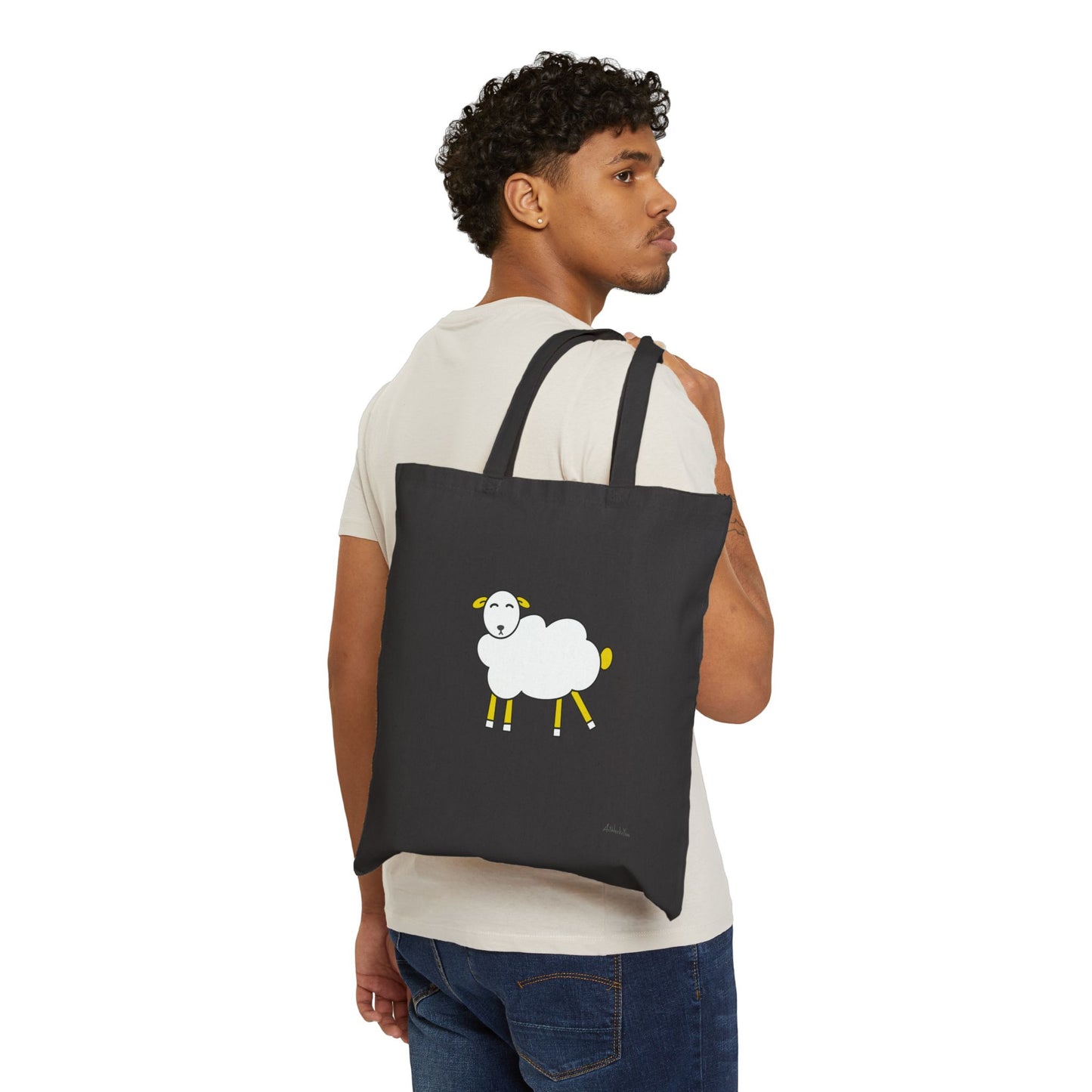 Cute Sheep Canvas Tote Bag for Everyday Use, Eco-friendly Shopping Bag, Animal Lover Gift, Farmhouse Decor, Cute Gift Idea
