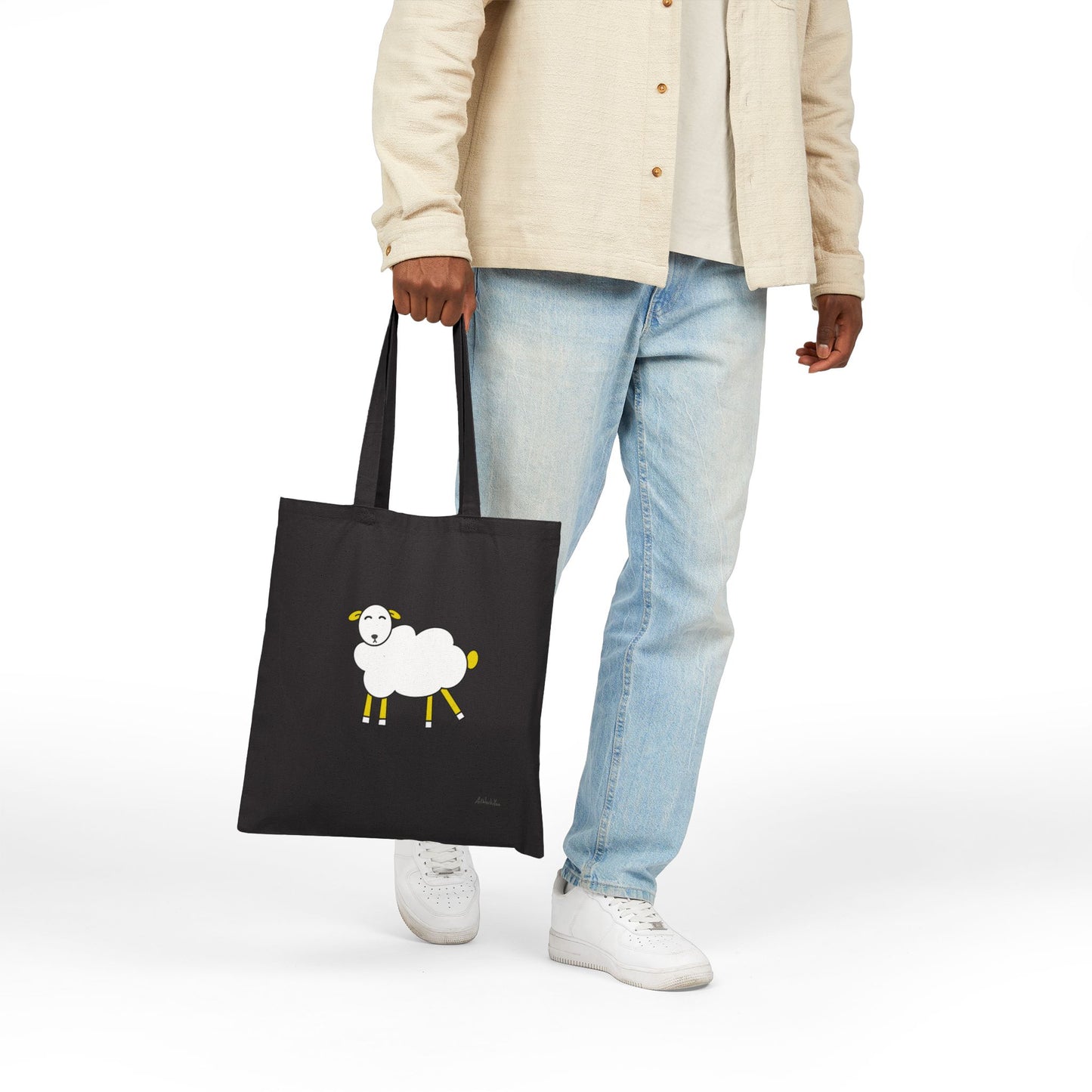 Cute Sheep Canvas Tote Bag for Everyday Use, Eco-friendly Shopping Bag, Animal Lover Gift, Farmhouse Decor, Cute Gift Idea