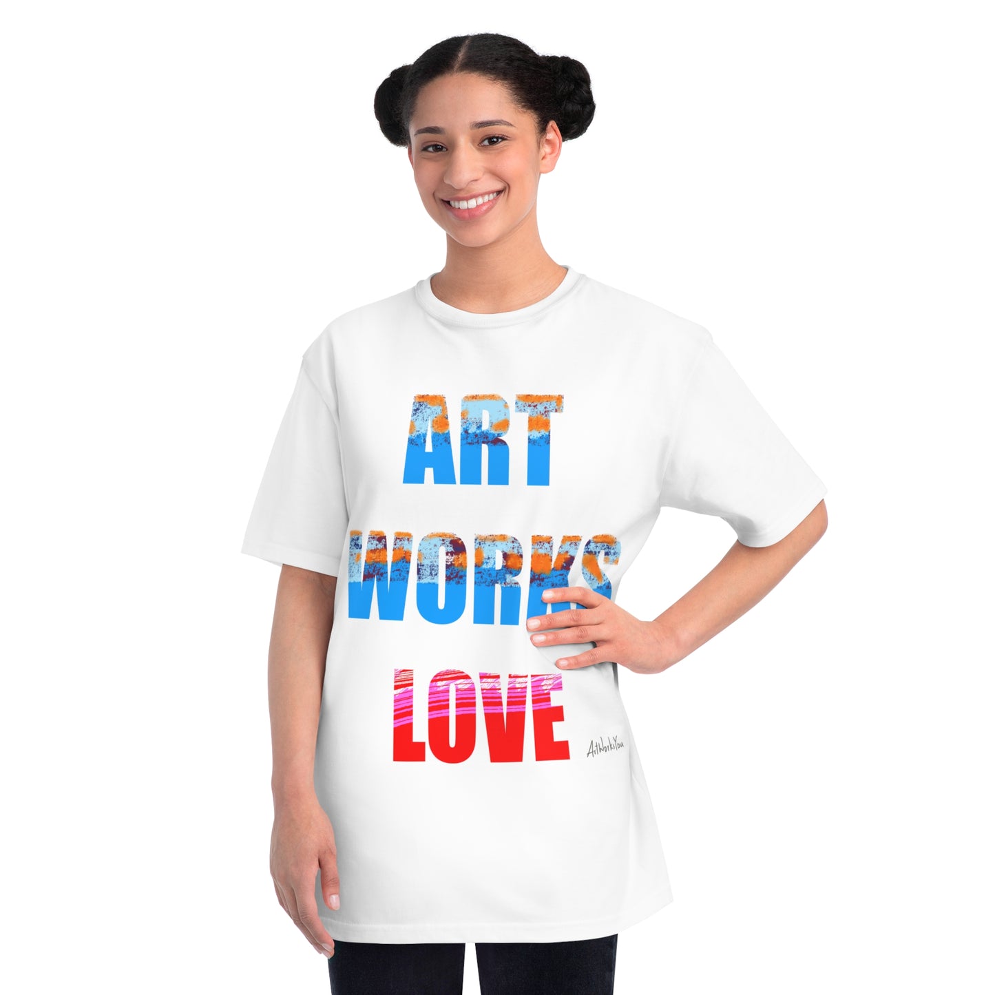 Love Works Art T-Shirt, Unisex Tee, Inspirational Shirt, Gift for Creatives, Positive Vibes Apparel