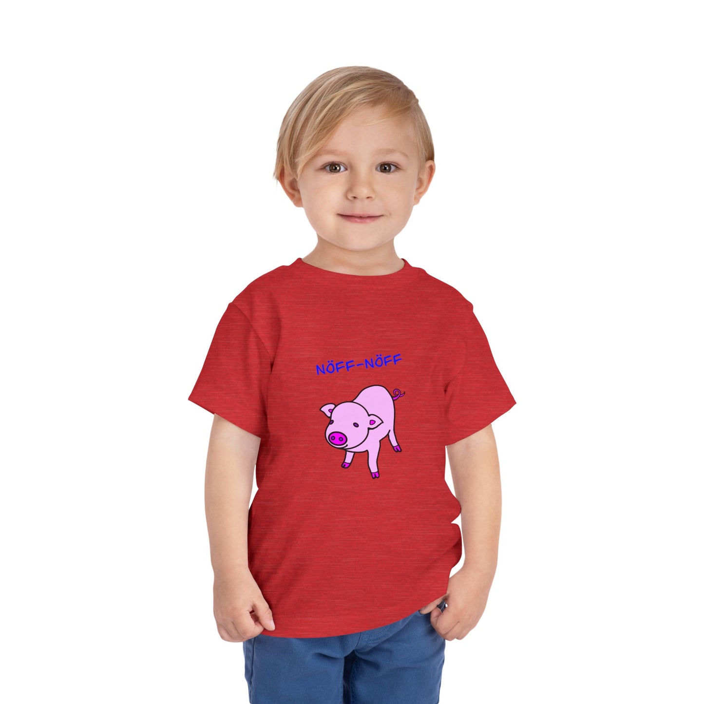 Adorable Toddler Pig Tee, Cute Animal Tee, Nöff-Nöff T-Shirt, Gift for Kids, Birthday Outfit, Farm Theme Tee