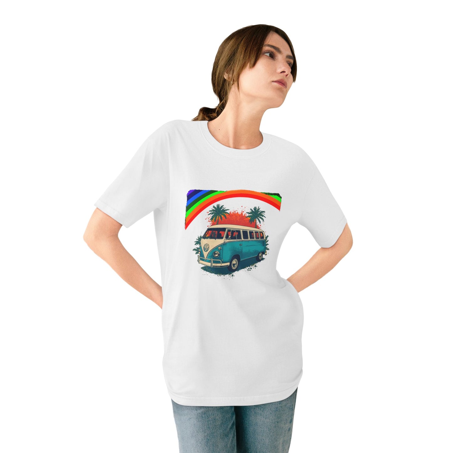 Retro Van Graphic T-shirt, Vintage Travel Tee, Summer Vibes Shirt, Cool Distressed T-shirt, Eco-friendly Casual Wear